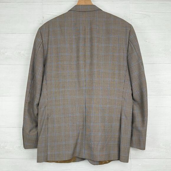 Peter Millar Crown Crafted Wool Sport Coat Blazer Men 44R Harrison Glen Plaid - Picture 7 of 16